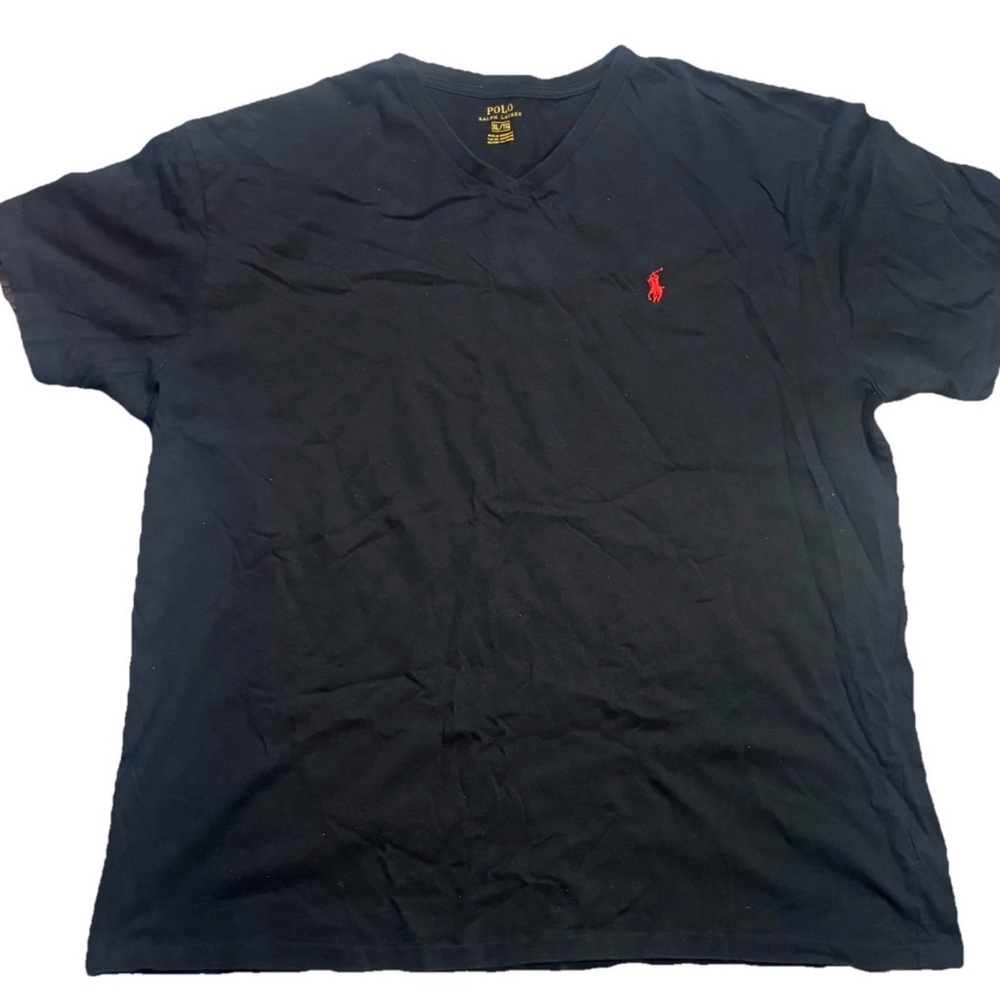 Polo Ralph Lauren Shirt Men Black Cotton Short Sleeve Pullover (XL)